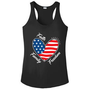 Faith Family Freedom 4th of July Patriotic Ladies PosiCharge Competitor Racerback Tank