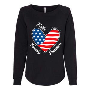 Faith Family Freedom 4th of July Patriotic Womens California Wash Sweatshirt