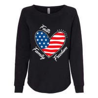 Faith Family Freedom 4th of July Patriotic Womens California Wash Sweatshirt