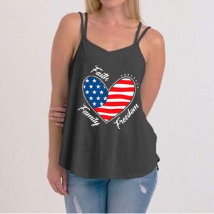 Faith Family Freedom 4th of July Patriotic Women's Strappy Tank