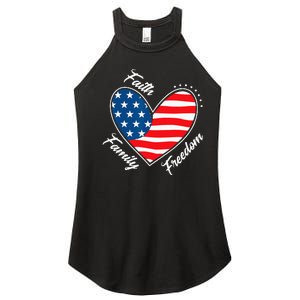 Faith Family Freedom 4th of July Patriotic Women's Perfect Tri Rocker Tank