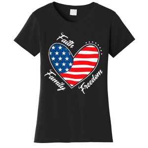 Faith Family Freedom 4th of July Patriotic Women's T-Shirt