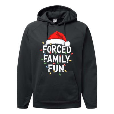 Forced Family Fun Christmas Pajamas Performance Fleece Hoodie