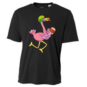 Flamingo Football Flamingo Playing Football Cooling Performance Crew T-Shirt