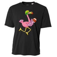 Flamingo Football Flamingo Playing Football Cooling Performance Crew T-Shirt