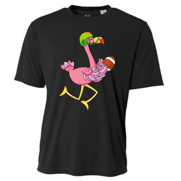 Flamingo Football Flamingo Playing Football Cooling Performance Crew T-Shirt