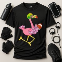 Flamingo Football Flamingo Playing Football Cooling Performance Crew T-Shirt