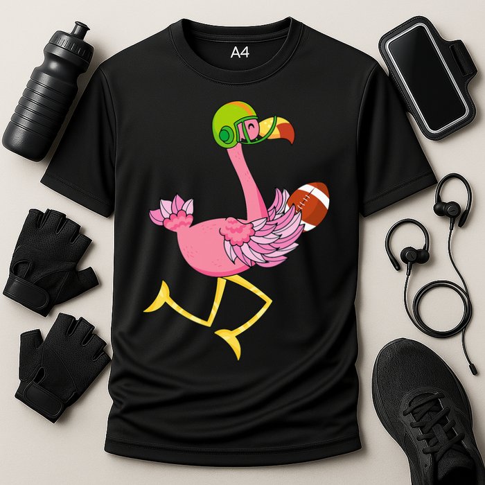 Flamingo Football Flamingo Playing Football Cooling Performance Crew T-Shirt