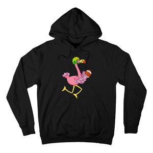 Flamingo Football Flamingo Playing Football Hoodie