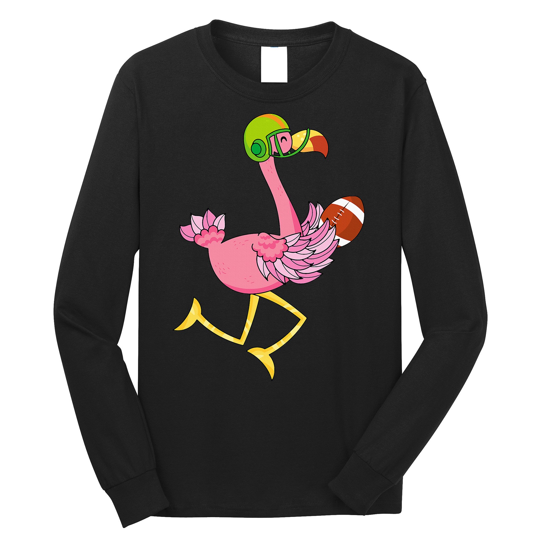 Flamingo Football Flamingo Playing Football Long Sleeve Shirt
