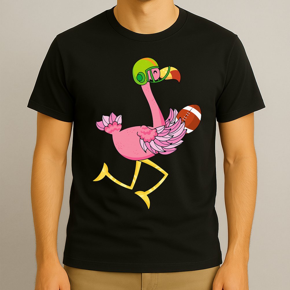 Flamingo Football Flamingo Playing Football T-Shirt