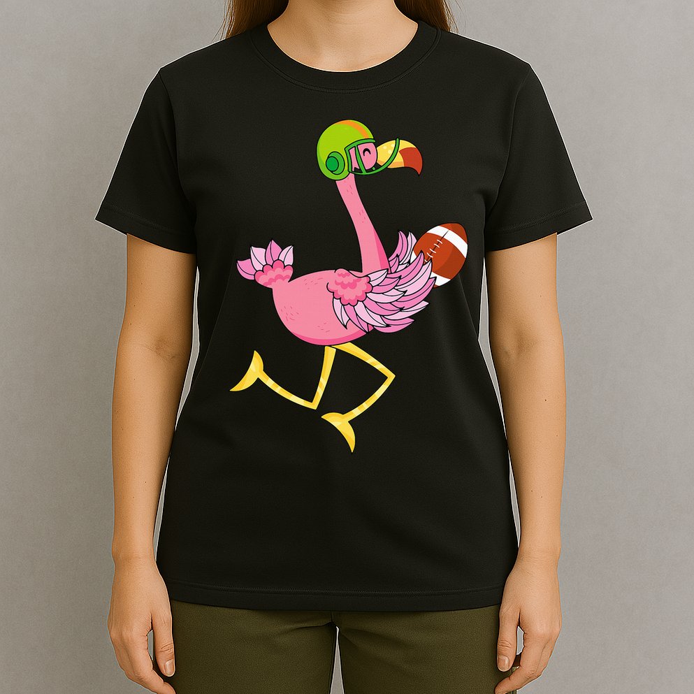 Flamingo Football Flamingo Playing Football T-Shirt