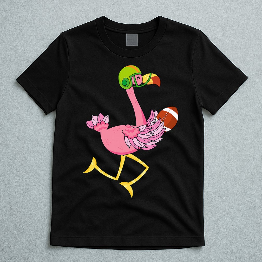Flamingo Football Flamingo Playing Football T-Shirt