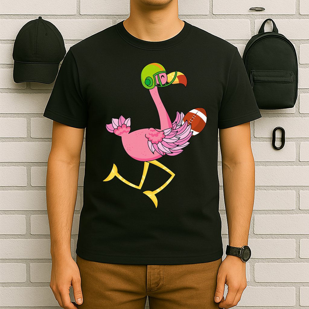 Flamingo Football Flamingo Playing Football T-Shirt