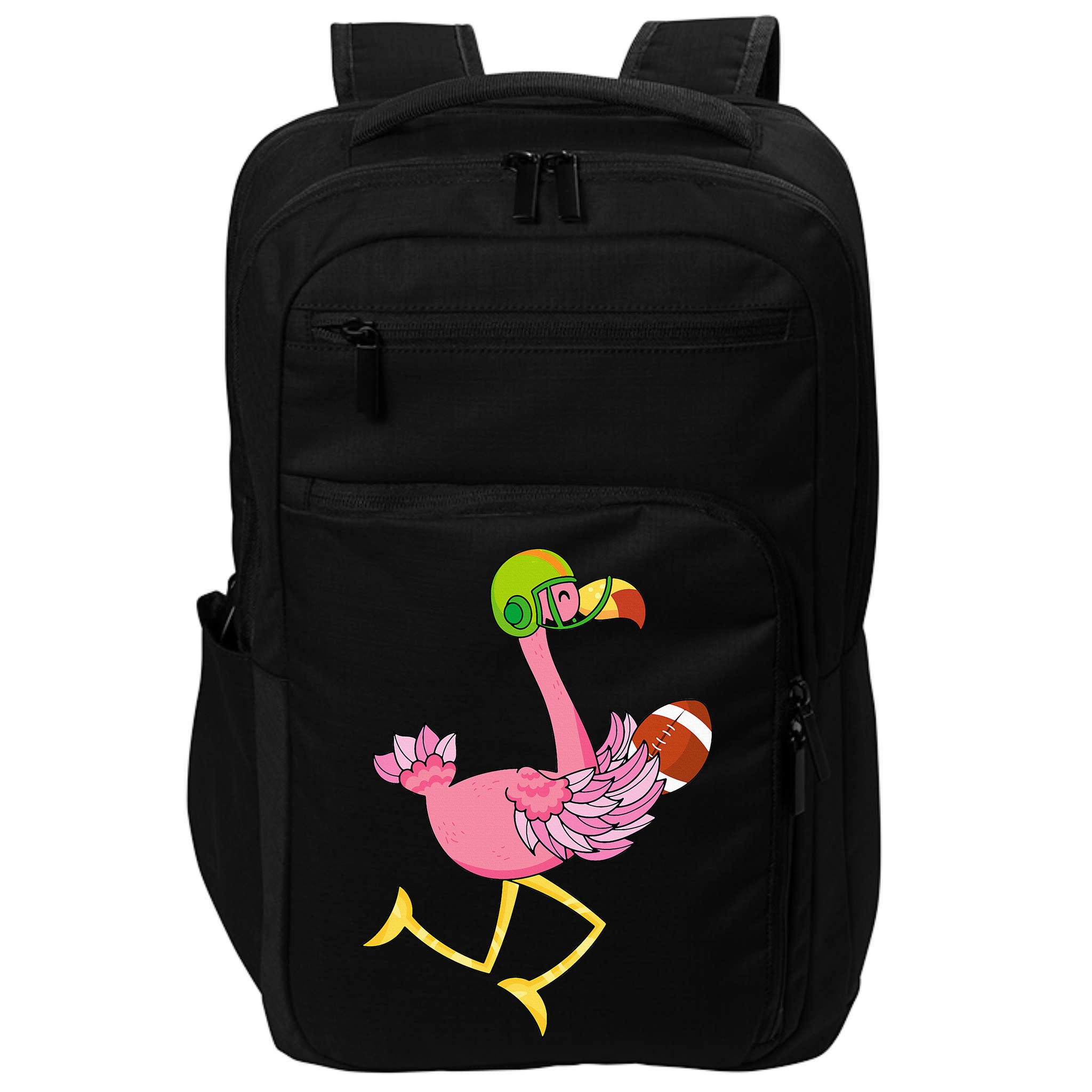 Flamingo Football Flamingo Playing Football Impact Tech Backpack