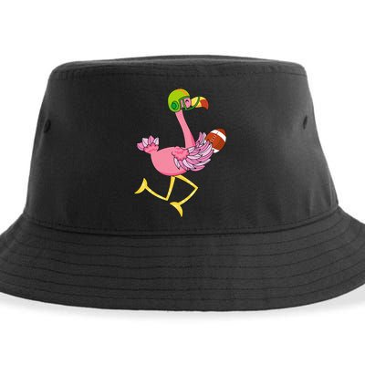 Flamingo Football Flamingo Playing Football Sustainable Bucket Hat
