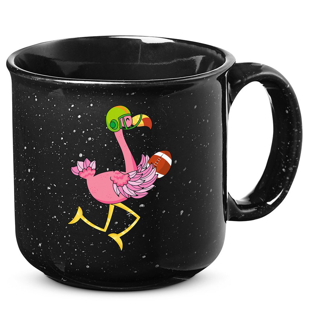 Flamingo Football Flamingo Playing Football 15oz Campfire Ceramic Mug