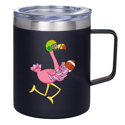 Flamingo Football Flamingo Playing Football 12oz Stainless Steel Coffee Mug