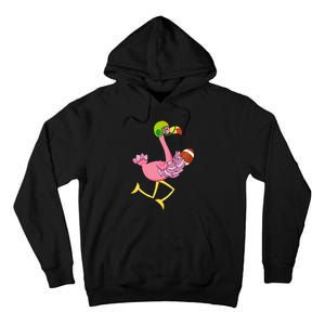 Flamingo Football Flamingo Playing Football Tall Hoodie