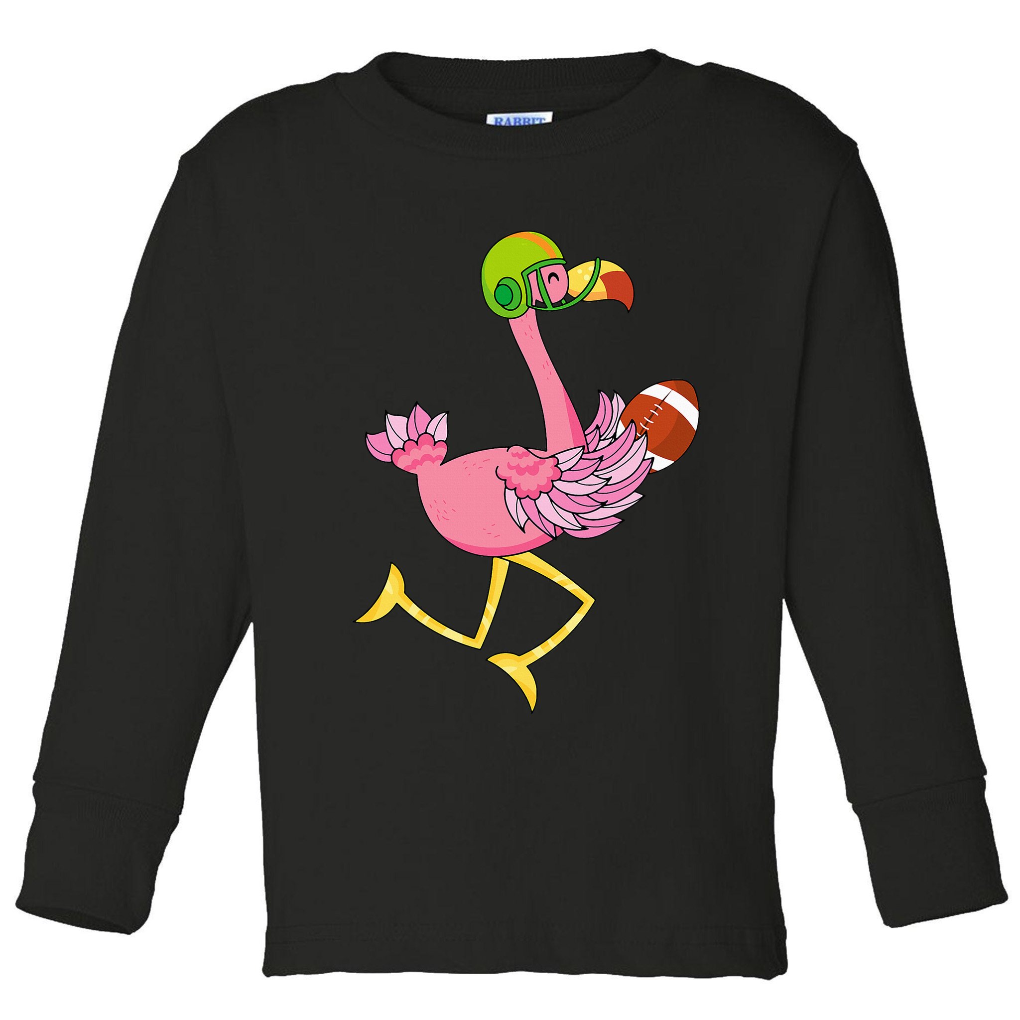 Flamingo Football Flamingo Playing Football Toddler Long Sleeve Shirt
