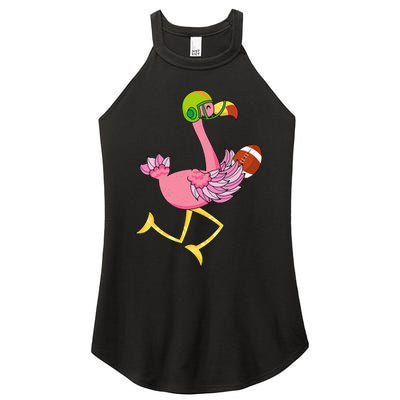 Flamingo Football Flamingo Playing Football Women's Perfect Tri Rocker Tank
