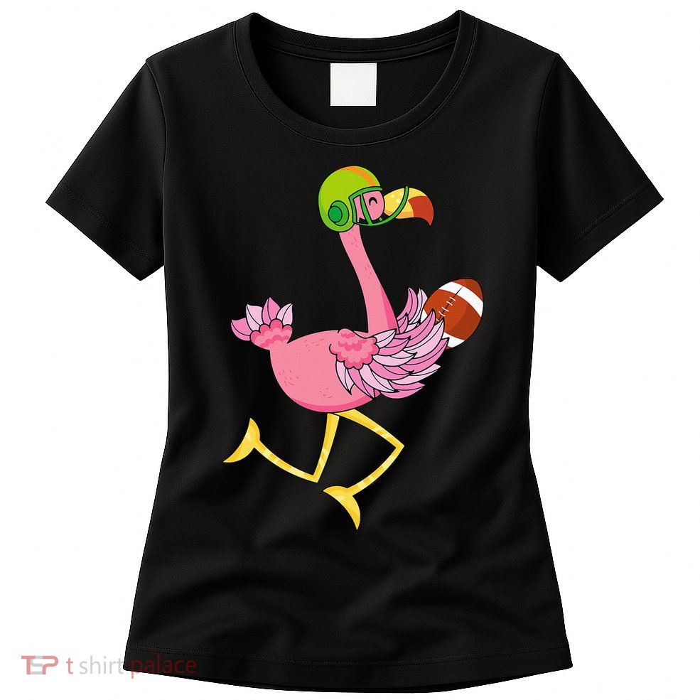 Flamingo Football Flamingo Playing Football Womens T-Shirt