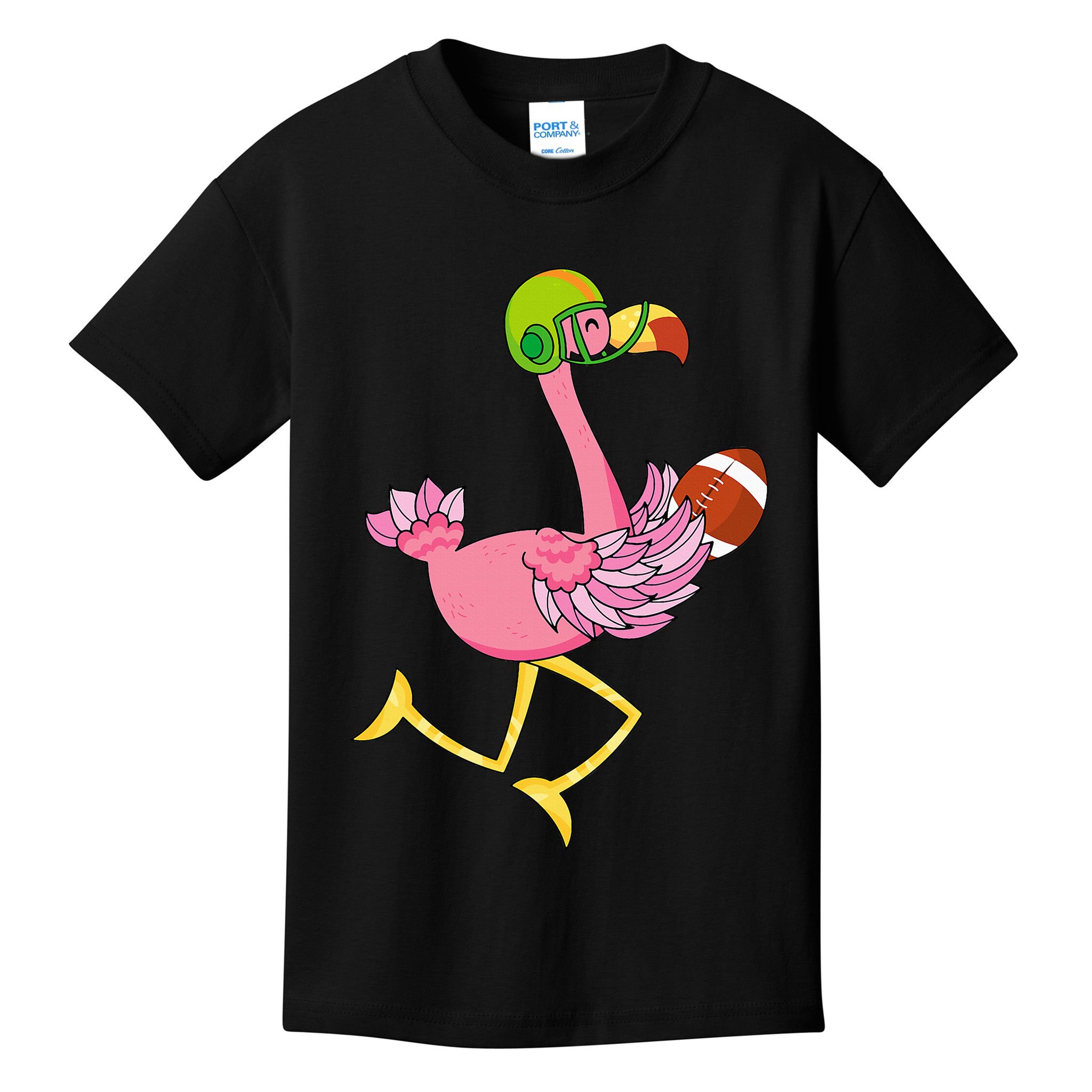 Flamingo Football Flamingo Playing Football Kids T-Shirt