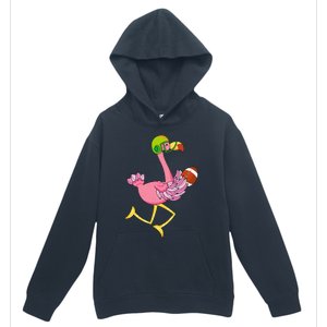 Flamingo Football Flamingo Playing Football Urban Pullover Hoodie