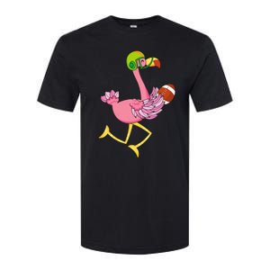 Flamingo Football Flamingo Playing Football Softstyle CVC T-Shirt