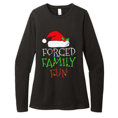 Funny Forced Family Fun Sarcastic Christmas Pajama Family Funny Womens CVC Long Sleeve Shirt