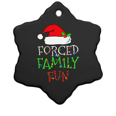 Funny Forced Family Fun Sarcastic Christmas Pajama Family Funny Ceramic Star Ornament