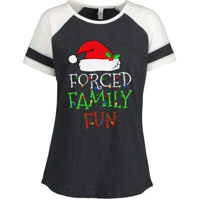 Funny Forced Family Fun Sarcastic Christmas Pajama Family Funny Enza Ladies Jersey Colorblock Tee