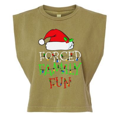 Funny Forced Family Fun Sarcastic Christmas Pajama Family Funny Garment-Dyed Women's Muscle Tee