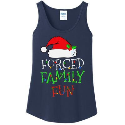 Funny Forced Family Fun Sarcastic Christmas Pajama Family Funny Ladies Essential Tank