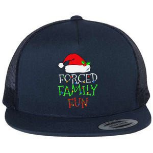 Funny Forced Family Fun Sarcastic Christmas Pajama Family Funny Flat Bill Trucker Hat