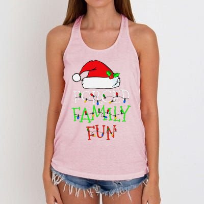 Funny Forced Family Fun Sarcastic Christmas Pajama Family Funny Women's Knotted Racerback Tank