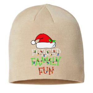 Funny Forced Family Fun Sarcastic Christmas Pajama Family Funny Sustainable Beanie