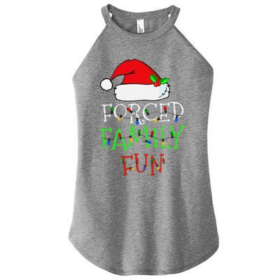 Funny Forced Family Fun Sarcastic Christmas Pajama Family Funny Women's Perfect Tri Rocker Tank