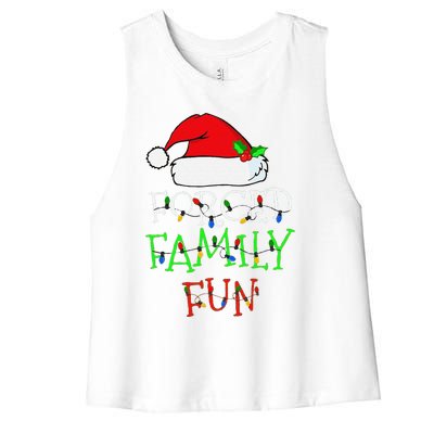 Funny Forced Family Fun Sarcastic Christmas Pajama Family Funny Women's Racerback Cropped Tank