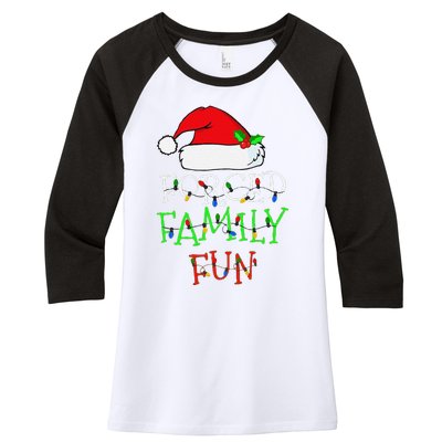 Funny Forced Family Fun Sarcastic Christmas Pajama Family Funny Women's Tri-Blend 3/4-Sleeve Raglan Shirt