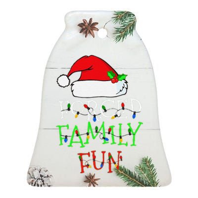 Funny Forced Family Fun Sarcastic Christmas Pajama Family Funny Ceramic Bell Ornament