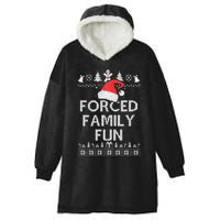 Forced Family Fun Sarcastic Adult Christmas Even Hooded Wearable Blanket