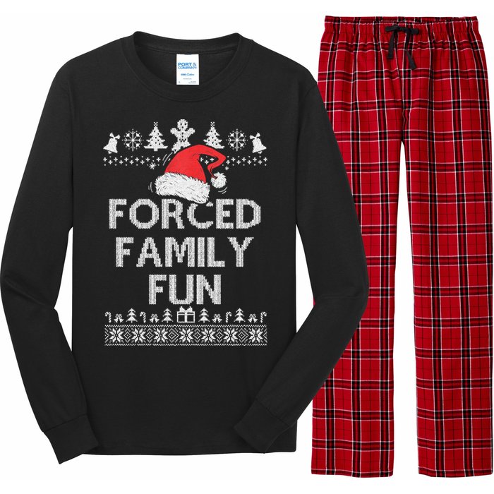 Forced Family Fun Sarcastic Adult Christmas Even Long Sleeve Pajama Set