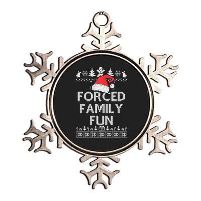 Forced Family Fun Sarcastic Adult Christmas Even Metallic Star Ornament