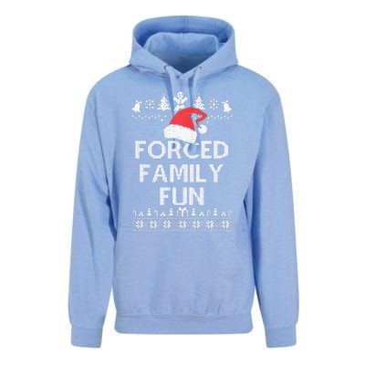 Forced Family Fun Sarcastic Adult Christmas Even Unisex Surf Hoodie