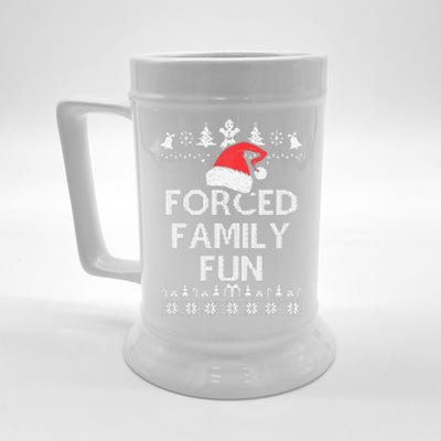 Forced Family Fun Sarcastic Adult Christmas Even Beer Stein