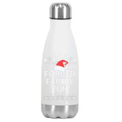 Forced Family Fun Sarcastic Adult Christmas Even Stainless Steel Insulated Water Bottle