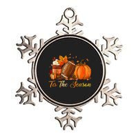 Festive Fall Football Embrace the Pumpkin Spice Season Metallic Star Ornament