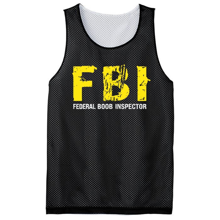 Funny FBI Federal BooB Inspector Dad Joke Vintage Design Mesh Reversible Basketball Jersey Tank