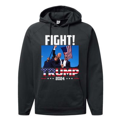 Fight Fight Fight Trump 2024 Performance Fleece Hoodie